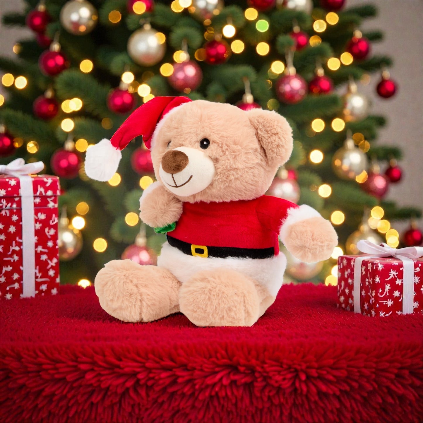 Doudou ours de Noël