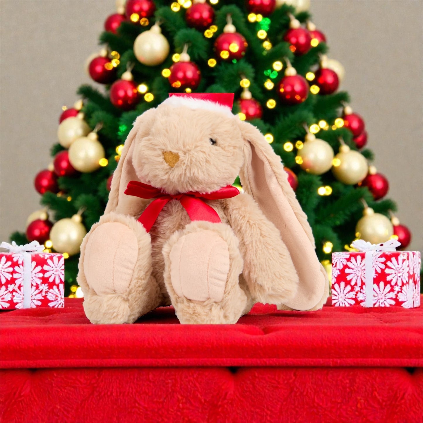 Doudou lapin de Noël