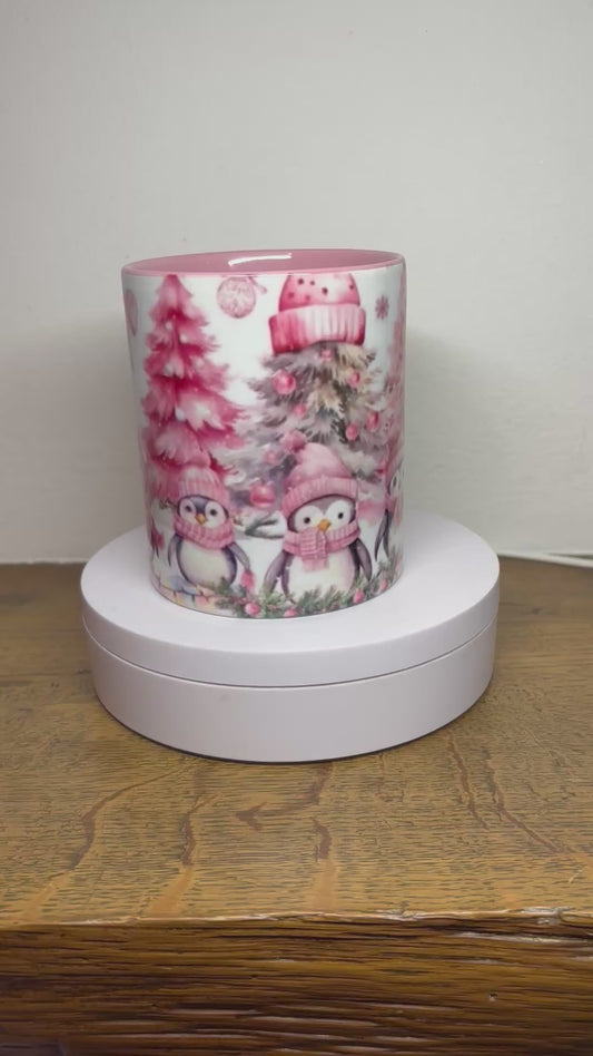 Mug de Noël rose (C)